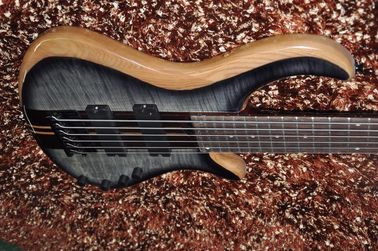 Mayones guitarra de bajo personalizada 6 cuerdas guitarra de bajo eléctrica Cuello a través del cuerpo Alder con arce en llamas Recogidas activas proveedor