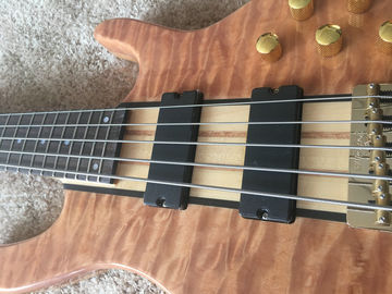 Guitarra de bajo personalizada Ken Smith bajo 5 cuerdas Cuello a través del cuerpo Hardwares dorados Wilkson puentes original Dot incrustación y acto proveedor