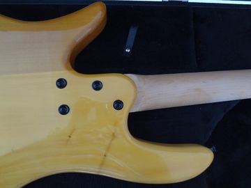 4 cuerdas de bajo Fodera bajo personalizado Alder con el cuerpo de diseño Taiji logotipo de incrustación MOP proveedor