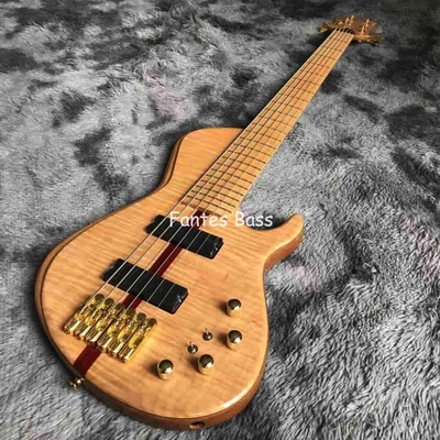 Cuello a través del cuerpo Ash madera 6 cuerdas ButterFY estilo Bajo eléctrico 940mm escala alargar proveedor
