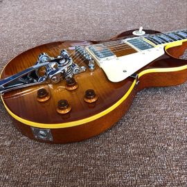 Tienda personalizada, Tiger Flame 1959 R9 LP azul jazz estándar personalizado guitarra eléctrica, guitarra artesanal, guitarra de rosebud proveedor