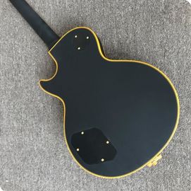 Grand LP guitarra eléctrica negro con bigsby, amarillo cuerpo de unión, 3 pickups, hardware de oro proveedor
