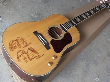 Natural Chibson G160e guitarra acústica John Lennon firma G160 guitarra acústica eléctrica dibujos superiores G160 proveedor