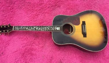 Sunburst Chibson J45 guitarra acústica de lujo Real Abalone Inlays cuerpo de madera de rosa J45 guitarra acústica eléctrica proveedor