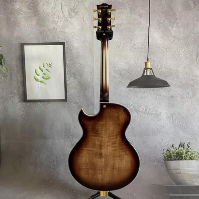 Custom Vintage Burst Byrdland Jazz Guitarra eléctrica de arce con hardware de oro proveedor