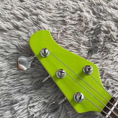 Guitarra de bajo eléctrica Stingray de 4 cuerdas en verde con pickguard blanco proveedor
