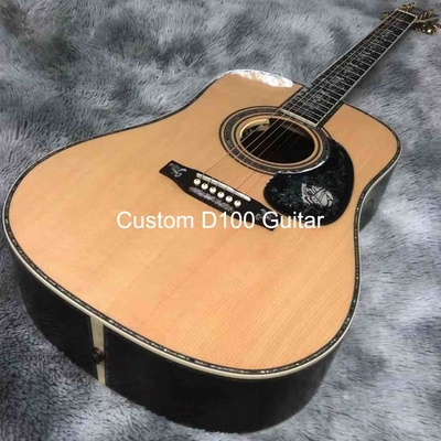 Deluxe Solid Rosewood Reverso 41 pulgadas D100aa Tipo de abeto grabado Guitarra acústica Abalone Inlay proveedor