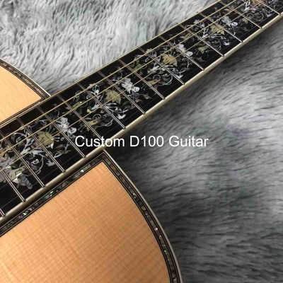 Deluxe Solid Rosewood Reverso 41 pulgadas D100aa Tipo de abeto grabado Guitarra acústica Abalone Inlay proveedor
