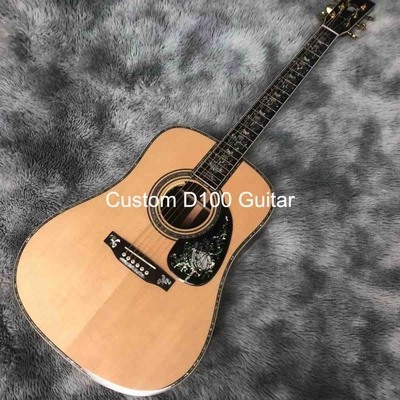 Deluxe Solid Rosewood Reverso 41 pulgadas D100aa Tipo de abeto grabado Guitarra acústica Abalone Inlay proveedor