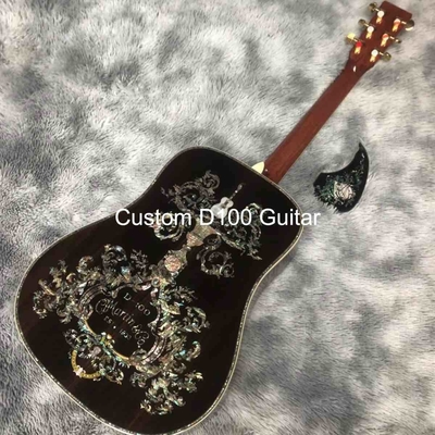 Deluxe Solid Rosewood Reverso 41 pulgadas D100aa Tipo de abeto grabado Guitarra acústica Abalone Inlay proveedor