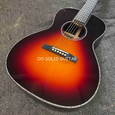 Guitarra acústica de salón folk clásico de madera de rosa india sólida de 38 pulgadas B/S OO cuerpo en color Sunburst proveedor