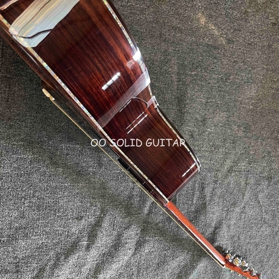 Guitarra acústica de salón folk clásico de madera de rosa india sólida de 38 pulgadas B/S OO cuerpo en color Sunburst proveedor