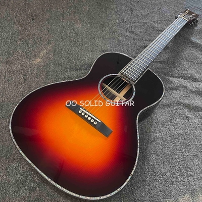 Guitarra acústica de salón folk clásico de madera de rosa india sólida de 38 pulgadas B/S OO cuerpo en color Sunburst proveedor