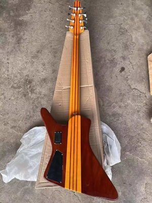 Custom 24 Frets Cuello A través del Cuerpo Abalone Cuello Inlay 8 Cuerdas Guitarra Bajo Eléctrica proveedor