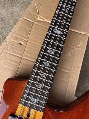 Custom 24 Frets Cuello A través del Cuerpo Abalone Cuello Inlay 8 Cuerdas Guitarra Bajo Eléctrica proveedor