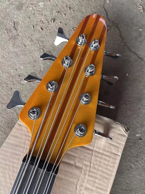 Custom 24 Frets Cuello A través del Cuerpo Abalone Cuello Inlay 8 Cuerdas Guitarra Bajo Eléctrica proveedor