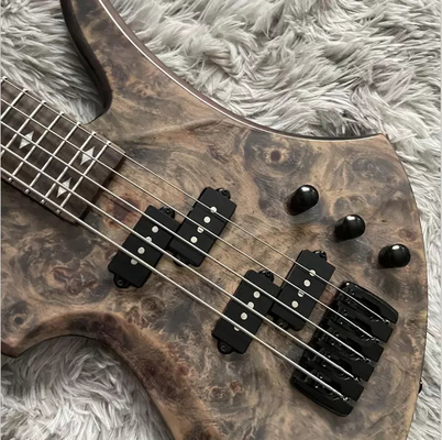 5 cuerdas personalizadas Cuello a través del cuerpo Burl Maple Top Cuerpo especial Bajo eléctrico proveedor