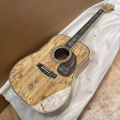 Guitarra acústica de tipo D de color de arce de 41 pulgadas con incrustaciones de ébano proveedor
