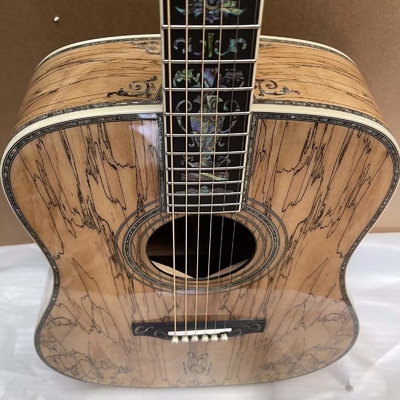 Guitarra acústica de tipo D de color de arce de 41 pulgadas con incrustaciones de ébano proveedor