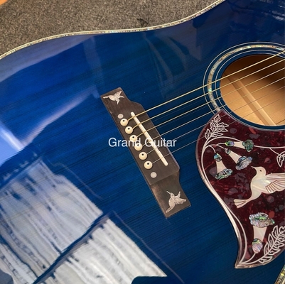 Guitarra acústica GB-Viper azul paloma 41 pulgadas D cuerpo Abalone incrustación de unión proveedor