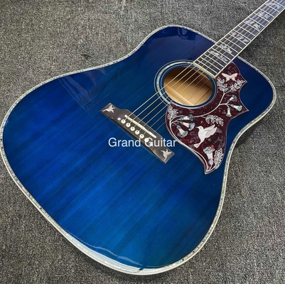 Guitarra acústica GB-Viper azul paloma 41 pulgadas D cuerpo Abalone incrustación de unión proveedor