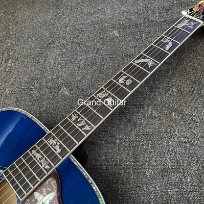 Guitarra acústica GB-Viper azul paloma 41 pulgadas D cuerpo Abalone incrustación de unión proveedor