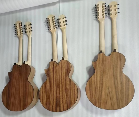 En stock, estilo Taylor personalizado doble cuello Richie Sambora firma KOA madera 6+12 cuerdas guitarra acústica con tablero de ébano en acabado mate proveedor