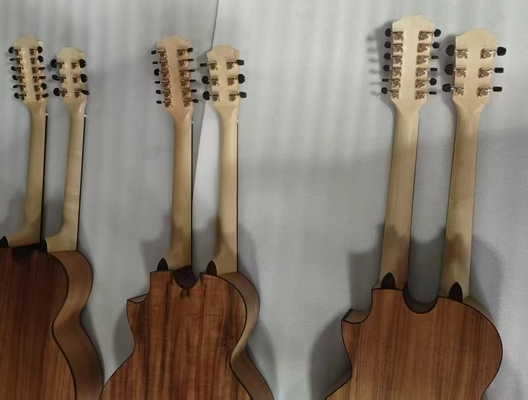 En stock, estilo Taylor personalizado doble cuello Richie Sambora firma KOA madera 6+12 cuerdas guitarra acústica con tablero de ébano en acabado mate proveedor