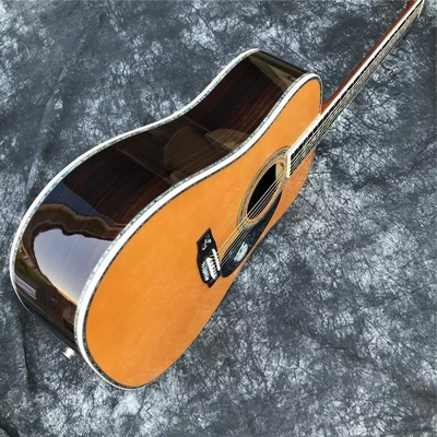 Guitarra acústica de madera sólida retro de 41 pulgadas tipo D Abalone Inlay Fingerboard de ébano proveedor