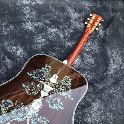 Guitarra acústica de madera sólida retro de 41 pulgadas tipo D Abalone Inlay Fingerboard de ébano proveedor