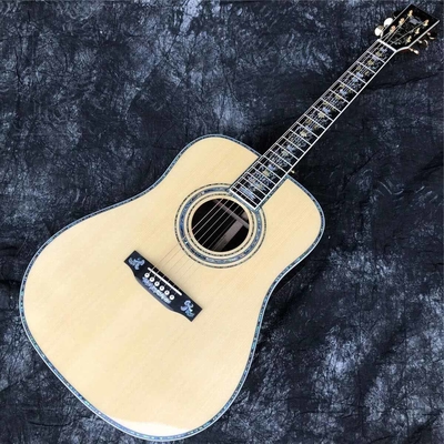 Custom Martin Style Deluxe D-100AA Todo de madera sólida de 41 pulgadas tipo D de abeto guitarra acústica Abalone proveedor