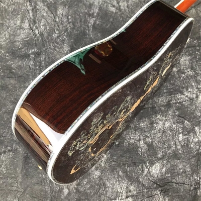 Custom Martin Style Deluxe D-100AA Todo de madera sólida de 41 pulgadas tipo D de abeto guitarra acústica Abalone proveedor