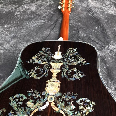 Custom Martin Style Deluxe D-100AA Todo de madera sólida de 41 pulgadas tipo D de abeto guitarra acústica Abalone proveedor