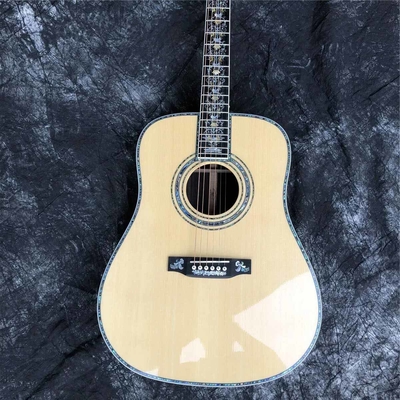 Custom Martin Style Deluxe D-100AA Todo de madera sólida de 41 pulgadas tipo D de abeto guitarra acústica Abalone proveedor