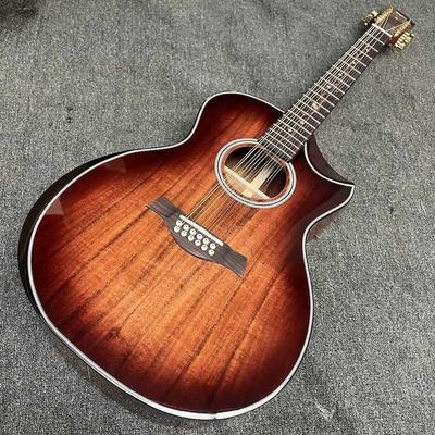 Personalizado 6 cuerdas Hawaiano KOA Top Sólido Hawaiano Koa lados traseros de caoba Cuello de ébano Fretboard Cutaway K24ce Guitarra acústica proveedor