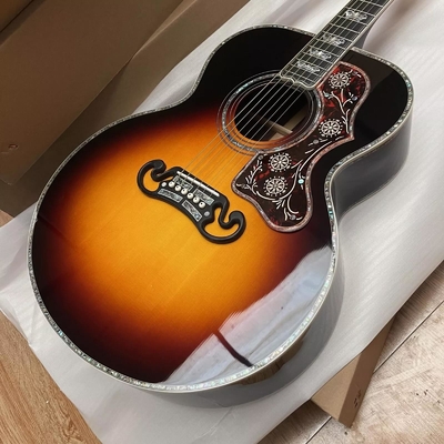 Color de Sunburst personalizado SJ200 ALL Madera sólida Jumbo Guitarra acústica tipo Crown Monarch proveedor