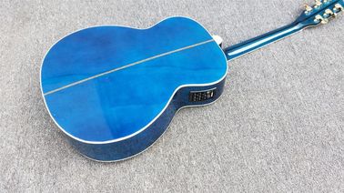 Guitarra acústica clásica Gibson Blue G200 de primera calidad, Hardware Dorado, Top de Sprue Sólido, Guitarra corporal de acero personalizada de fábrica proveedor