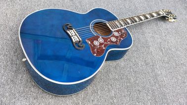 Guitarra acústica clásica Gibson Blue G200 de primera calidad, Hardware Dorado, Top de Sprue Sólido, Guitarra corporal de acero personalizada de fábrica proveedor