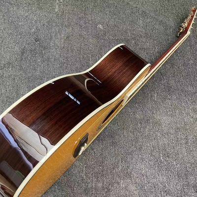 Custom Solid Spruce OM Body Solid Rosewood Back Side Acoustic Electric Guitar Abalone Binding proveedor