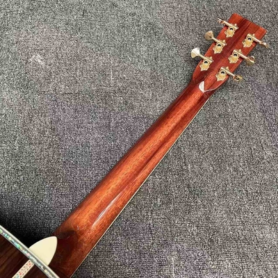 Custom Solid Spruce OM Body Solid Rosewood Back Side Acoustic Electric Guitar Abalone Binding proveedor