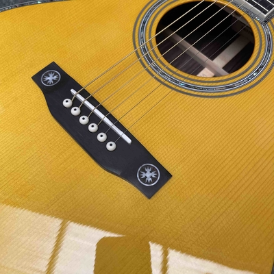 Custom Solid Spruce OM Body Solid Rosewood Back Side Acoustic Electric Guitar Abalone Binding proveedor