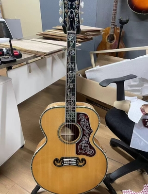 Personalizado 43 INCH SJ200 JUMBO SOLID Guitarra eléctrica acústica lateral trasera con unión de abalones proveedor