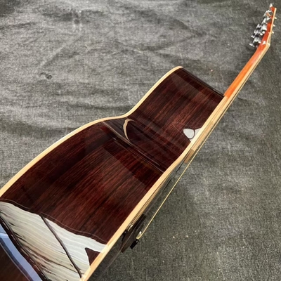 Custom Taylor Style 818 Body Deep Sunburst Solid Rosewood Back Side Acoustic Guitar X Bracing Bone Nut proveedor