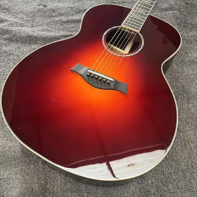 Custom Taylor Style 818 Body Deep Sunburst Solid Rosewood Back Side Acoustic Guitar X Bracing Bone Nut proveedor
