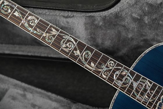 Estilo personalizado de Gibson Adirondack Firete sólido Top Sólido Tigre Arce Lado trasero J-45 Guitarra acústica en azul proveedor