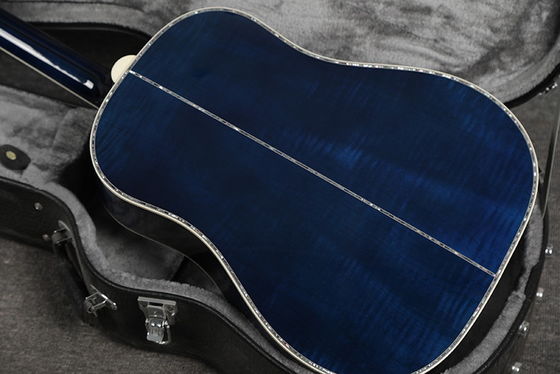 Estilo personalizado de Gibson Adirondack Firete sólido Top Sólido Tigre Arce Lado trasero J-45 Guitarra acústica en azul proveedor