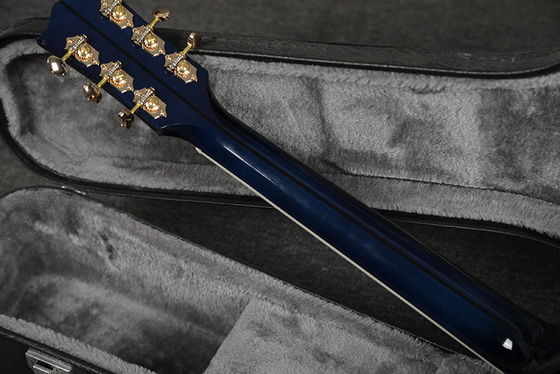 Estilo personalizado de Gibson Adirondack Firete sólido Top Sólido Tigre Arce Lado trasero J-45 Guitarra acústica en azul proveedor