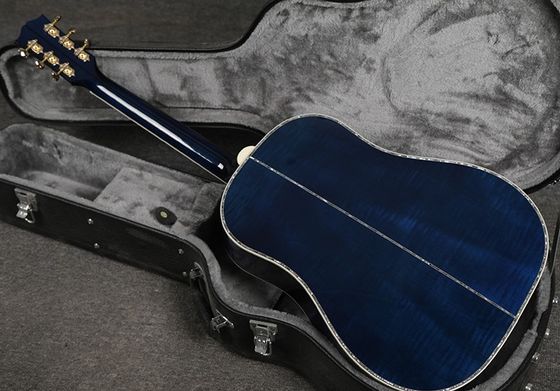 Estilo personalizado de Gibson Adirondack Firete sólido Top Sólido Tigre Arce Lado trasero J-45 Guitarra acústica en azul proveedor