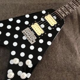 Randy Rhoads Guitarra Arpón Polka Dot Flying V Guitarra eléctrica estándar réplica coleccionable proveedor