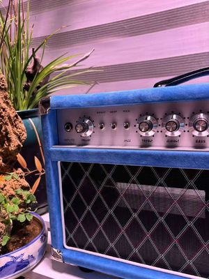 Cabeza de cantante de cuerda de acero personalizada de estilo D 20W 50W 100W con color azul suedo, gran amplificador modelo SSS proveedor